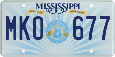 MS license plate MKO677