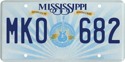 MS license plate MKO682