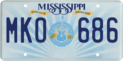MS license plate MKO686