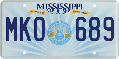 MS license plate MKO689
