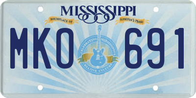 MS license plate MKO691