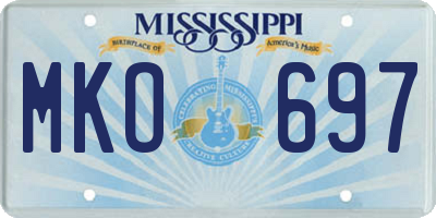 MS license plate MKO697