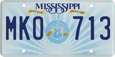 MS license plate MKO713