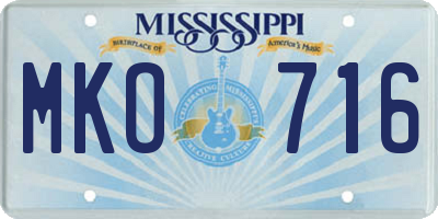 MS license plate MKO716