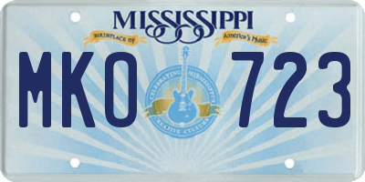 MS license plate MKO723