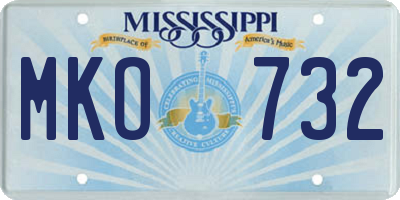 MS license plate MKO732