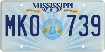 MS license plate MKO739
