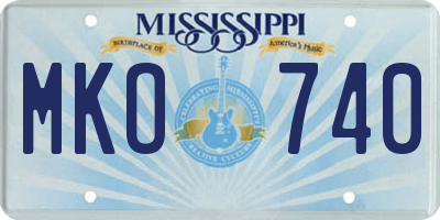 MS license plate MKO740