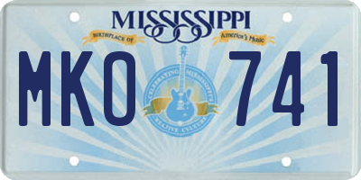 MS license plate MKO741