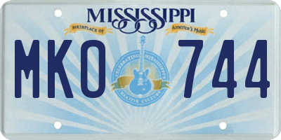 MS license plate MKO744