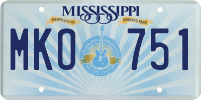 MS license plate MKO751