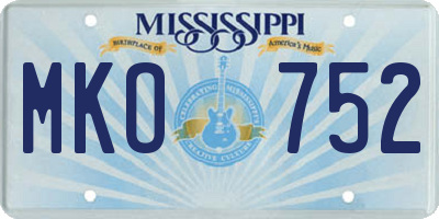 MS license plate MKO752
