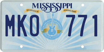 MS license plate MKO771