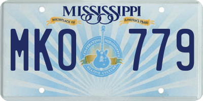 MS license plate MKO779