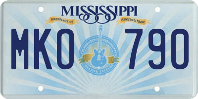 MS license plate MKO790