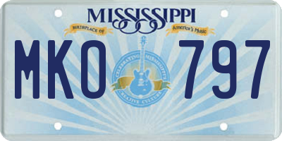 MS license plate MKO797