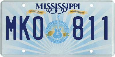 MS license plate MKO811