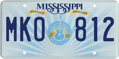 MS license plate MKO812