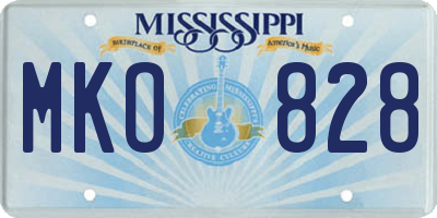 MS license plate MKO828