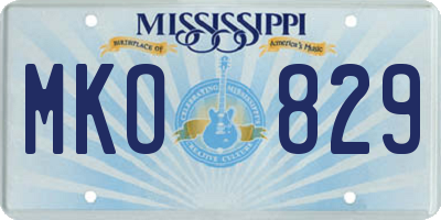 MS license plate MKO829