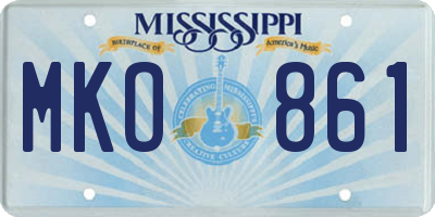 MS license plate MKO861