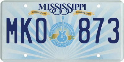 MS license plate MKO873