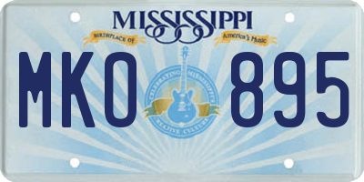 MS license plate MKO895
