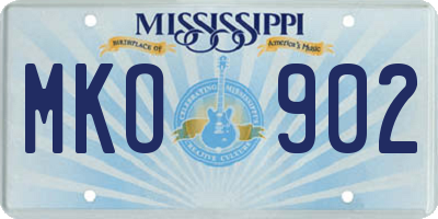 MS license plate MKO902