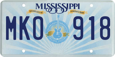 MS license plate MKO918