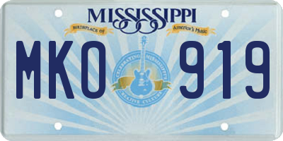 MS license plate MKO919