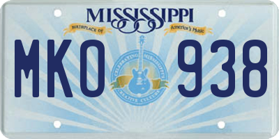 MS license plate MKO938