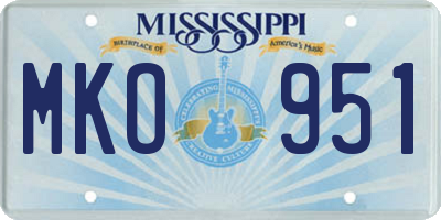 MS license plate MKO951