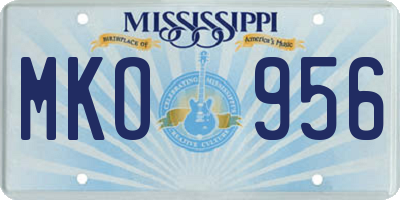 MS license plate MKO956