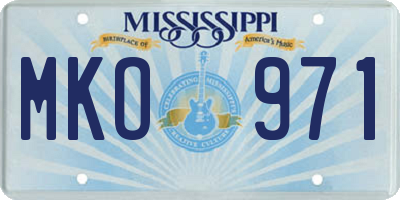 MS license plate MKO971