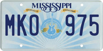 MS license plate MKO975