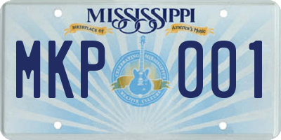 MS license plate MKP001