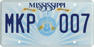 MS license plate MKP007