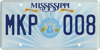 MS license plate MKP008