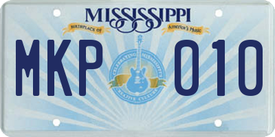 MS license plate MKP010