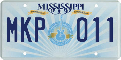 MS license plate MKP011