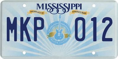 MS license plate MKP012