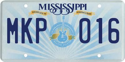 MS license plate MKP016