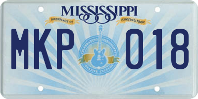 MS license plate MKP018
