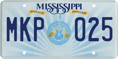 MS license plate MKP025
