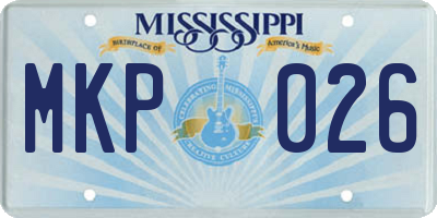 MS license plate MKP026