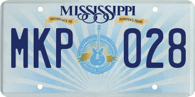 MS license plate MKP028