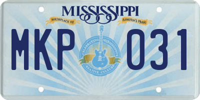 MS license plate MKP031