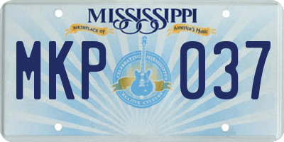 MS license plate MKP037