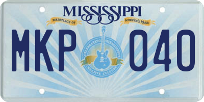 MS license plate MKP040