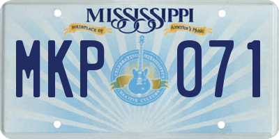 MS license plate MKP071
